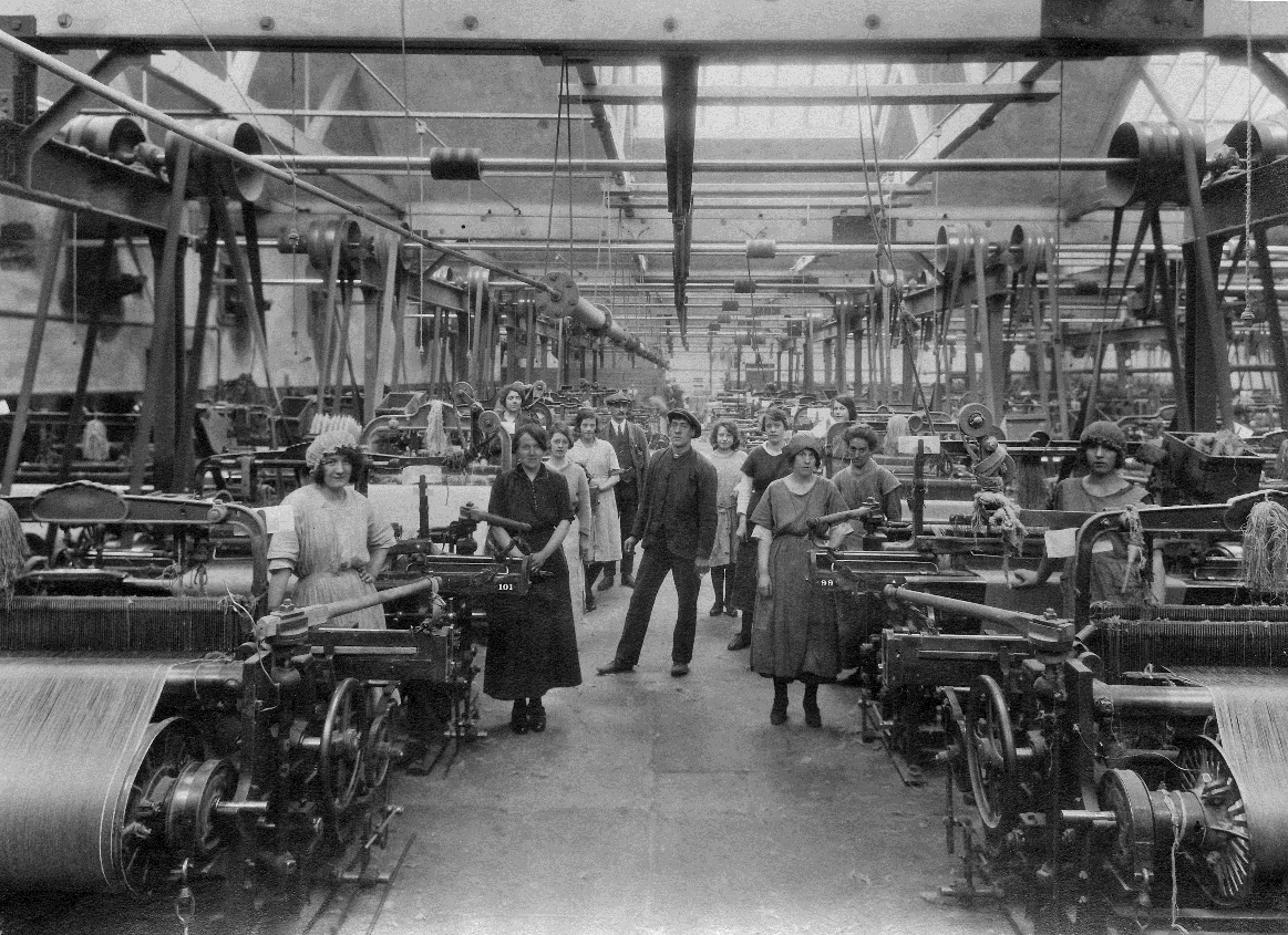 Rockwell Works - weaving shed with workers image