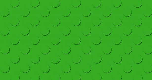 graphic depicting green lego brick