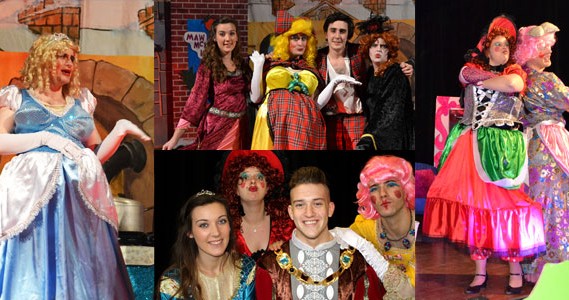 collage of images of new lanark panto 2018 - beauty and the beastie