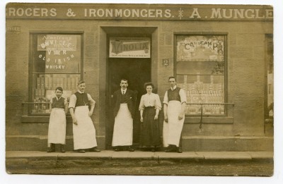 Postcard, Mungle's General Store, West Calder. image