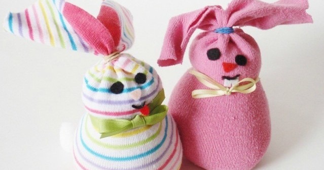 two examples of sock bunnies two examples of sock bunnies