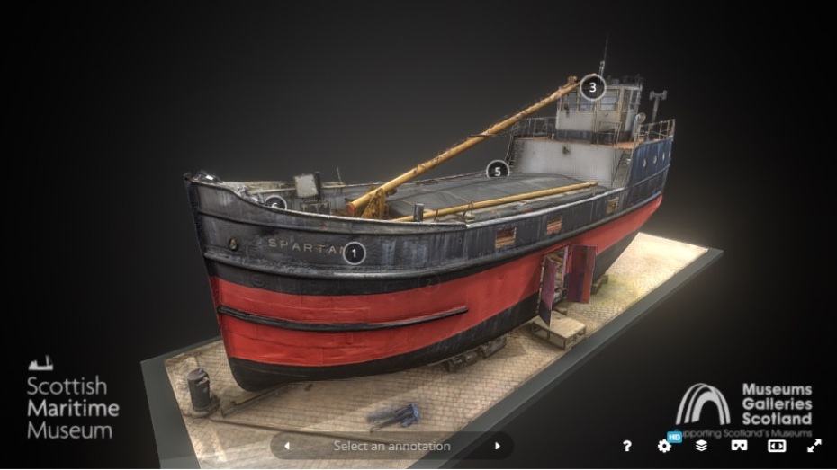 screenshot from sketchfab 3d model of spartan ship