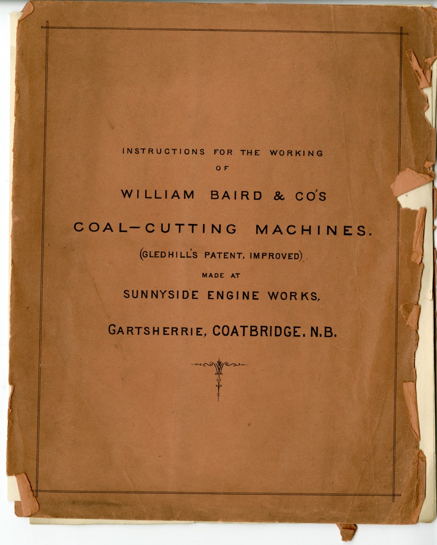 instructions for coal cutting machine, front page