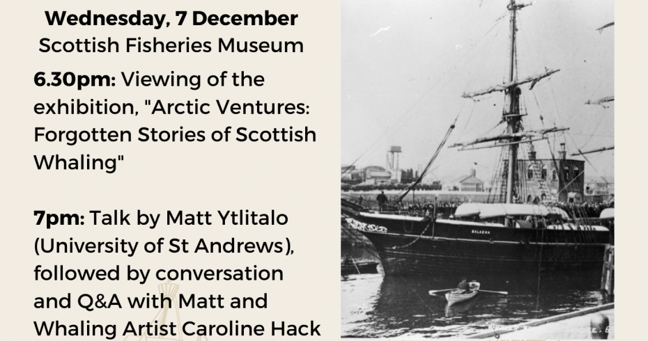 Tall Tales of Fishing for Whales poster with sailing ship and text explaining events Tall Tales of Fishing for Whales poster with sailing ship and text explaining events