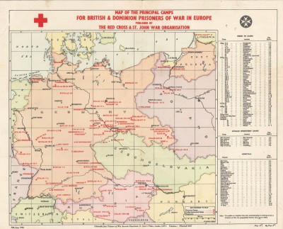 Red Cross Map of Prisoner of War Camps in Europe image