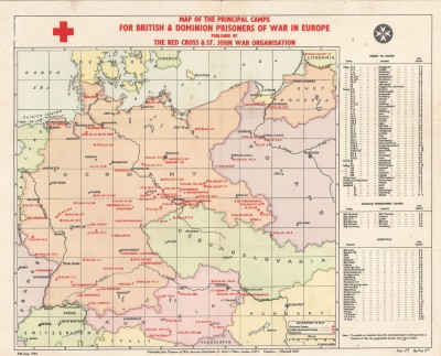 Red Cross Map of Prisoner of War Camps in Europe image