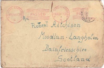 Envelope to Robert Aitchision 'Dainfriesschire