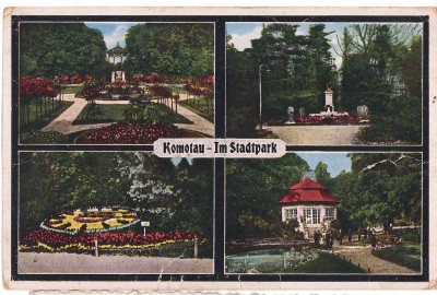 Postcard from Komotau in colour image