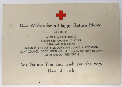 Best Wishes for a Happy Return Home from the Red Cross image