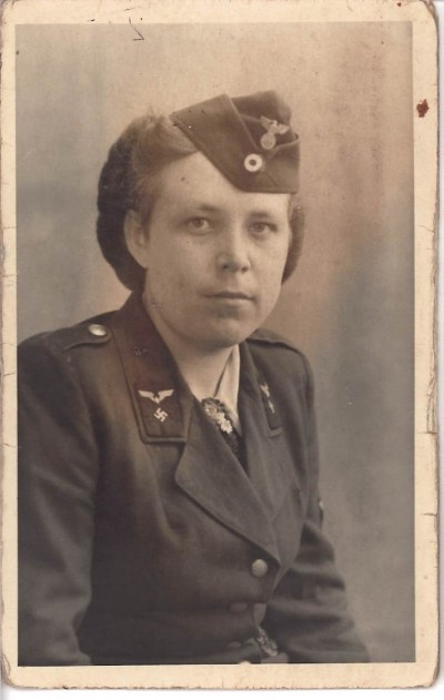 Photograph of woman in German Nazi uniform image