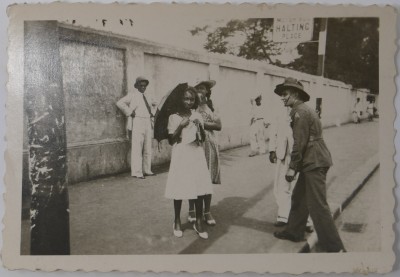 Photograph of a soldier and a woman image