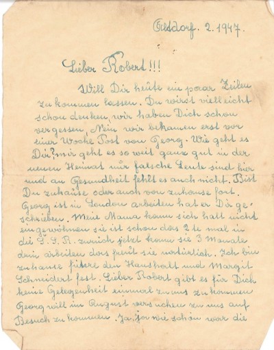 Letter in German to Robert Aitchison image